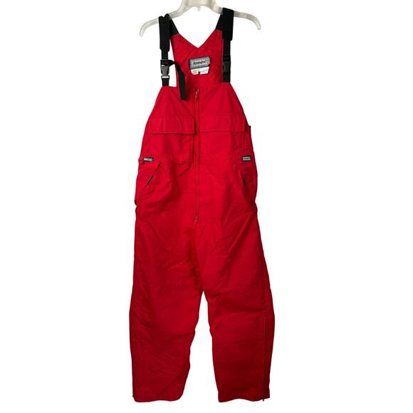 Vintage Remington Overalls Mens Large Red Hunting Fishing Stretch Adjustable USA - Picture 1 of 10